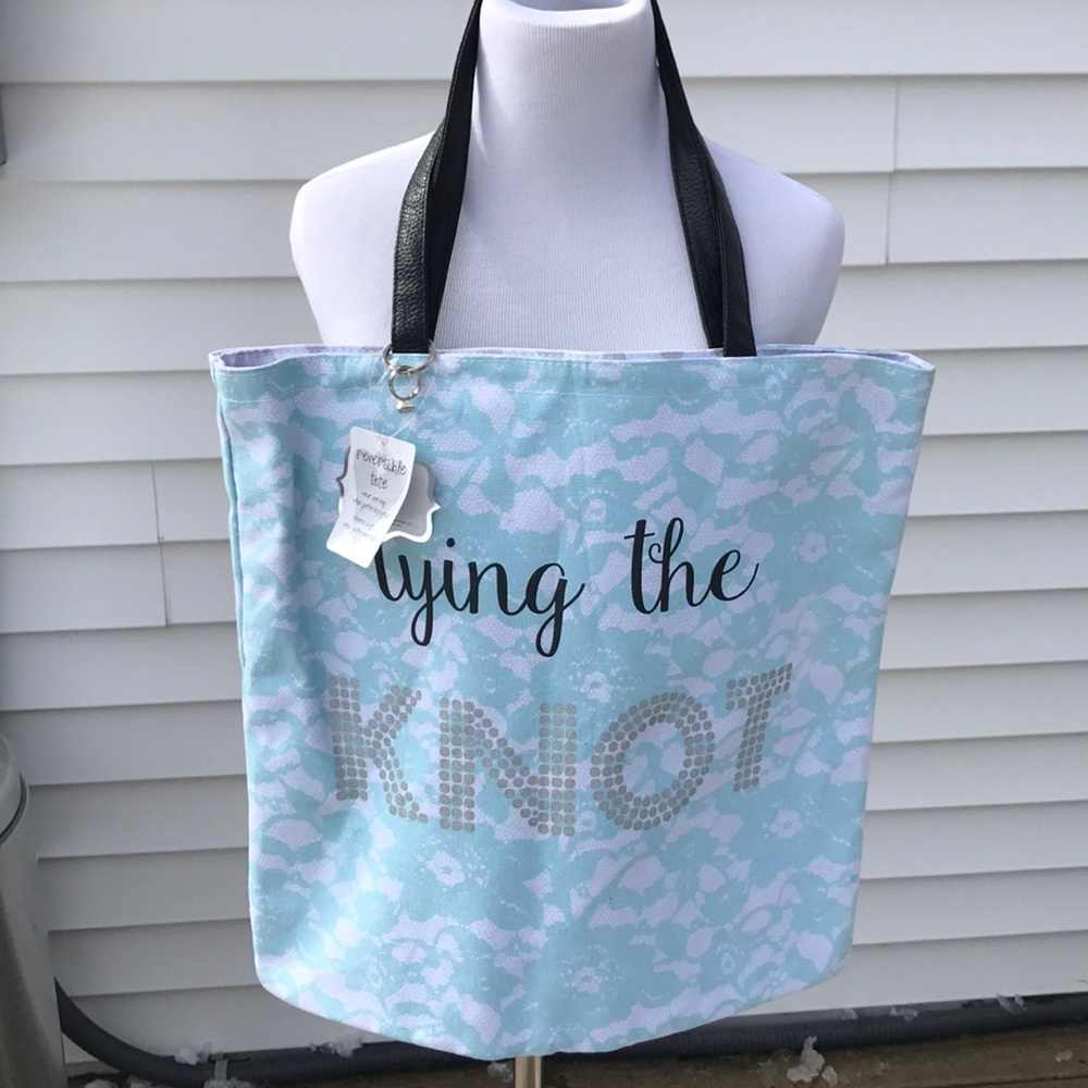COPY - Tying the knot reversible tote new with tags